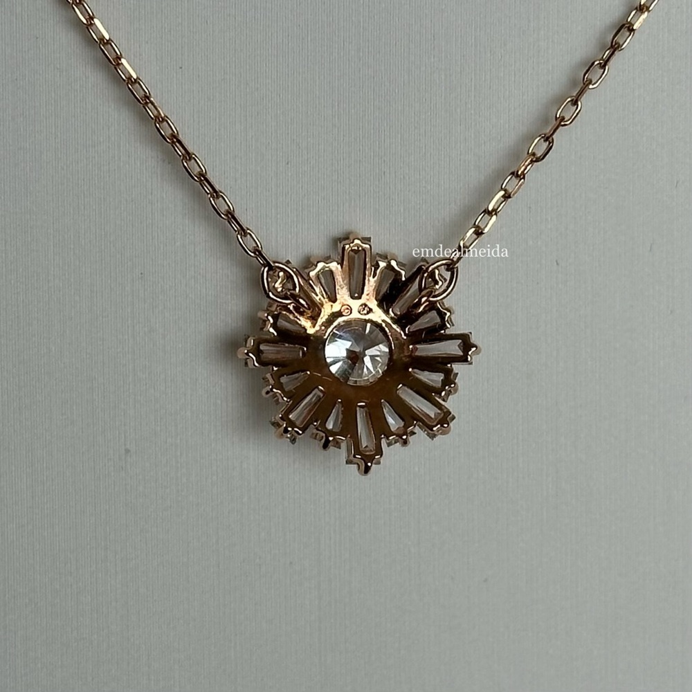 Swarovski Crystal Rose Gold Sunshine Idyllia Flower Pendant Necklace 5451376 - Picture 8 of 12